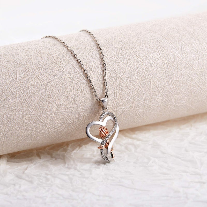 Desimtion Gifts for Women, Rose Heart Necklaces for Women,Birthday Gifts for Girlfriend Wife Mom, Jewelry for Her - Image 5